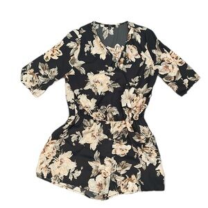 Lulus grey floral romper